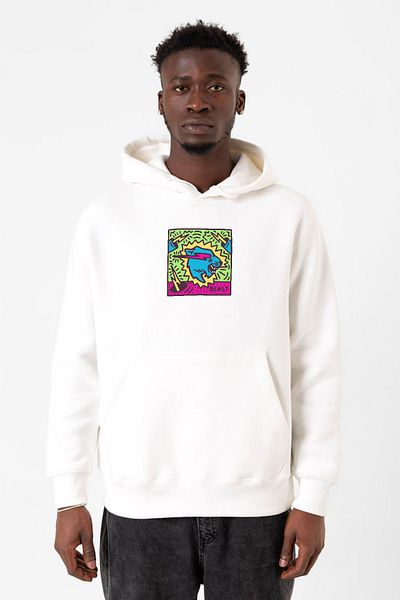 Tshirthane Мъжки суитшърт с качулка Mr Beast Doodle бял 3ip