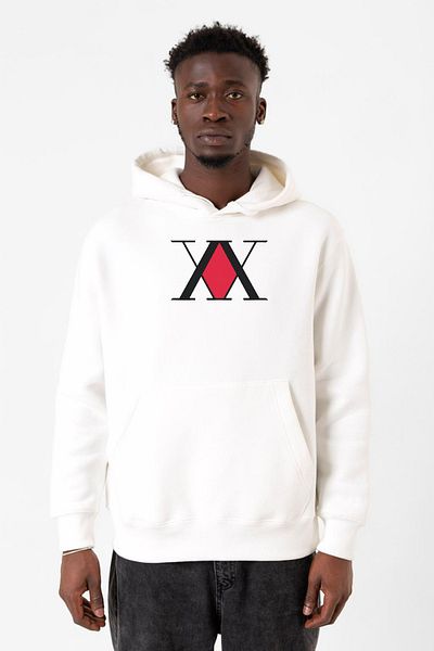 Tshirthane Hunter X Hunter Anime Λευκό ανδρικό φούτερ με κουκούλα 3 καλωδίων