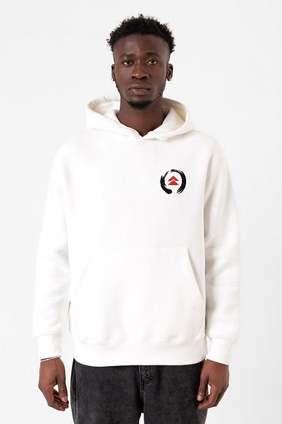 Tshirthane Λευκό ανδρικό φούτερ με κουκούλα με λογότυπο Ghost Of Tsushima
