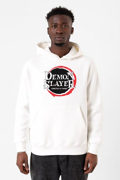 Tshirthane Demon Slayer Anime Squad Demon Slayer Kimetsu No Yaiba Λευκό ανδρικό φούτερ με κουκούλα 3 ip