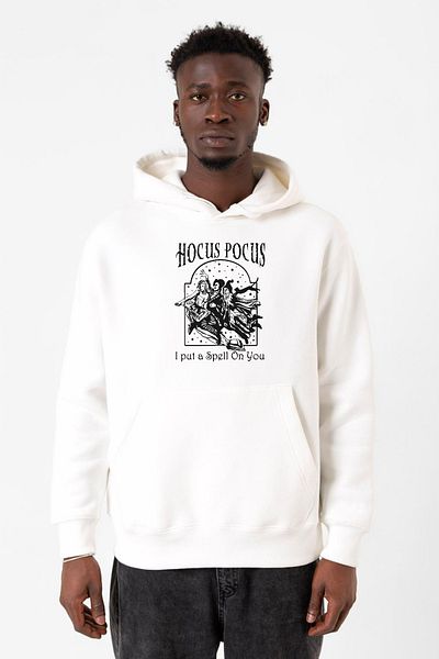 Tshirthane Ανδρικό φούτερ με κουκούλα Hocus Pocus White - 3ip