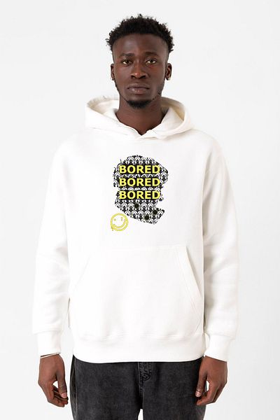 Tshirthane Ανδρικό φούτερ με κουκούλα Sherlock Bored White