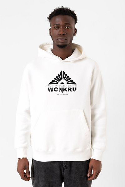 Tshirthane The100 Wonkru Symbol Λευκό ανδρικό φούτερ με κουκούλα 3 κορδονιών