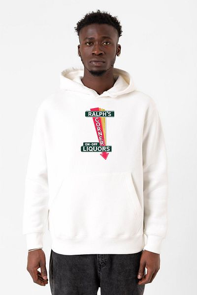 Tshirthane Ανδρικό φούτερ με κουκούλα Fargo Ralph's Corner Diner White 3ip