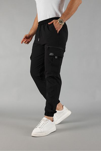 EYFA Parachute Fabric Rubber Leg Cargo Pocket a Quality Men's Trousers