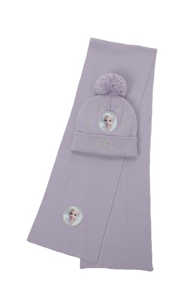 Disney Frozen Set G-4Pr Lilac Girl's Scarf Beret