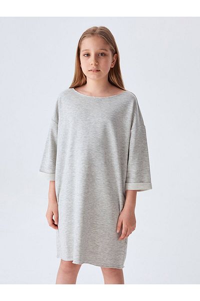 Ltb Wide Collar Gray Dress