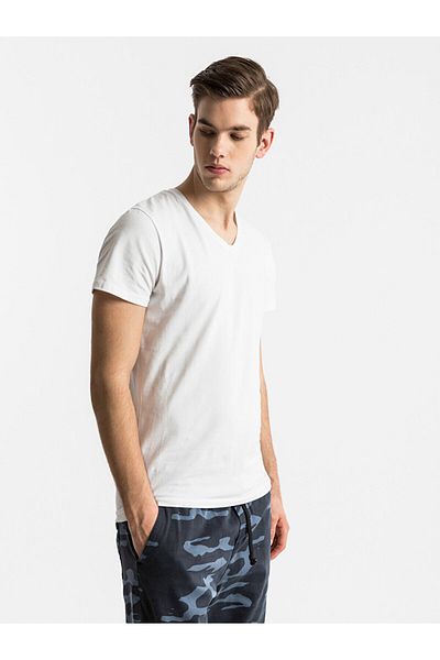Ltb Tricou alb cu decolteu în V