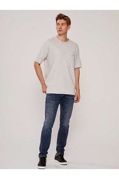 Ltb Γκρι μπλουζάκι Loose Fit με τσέπες