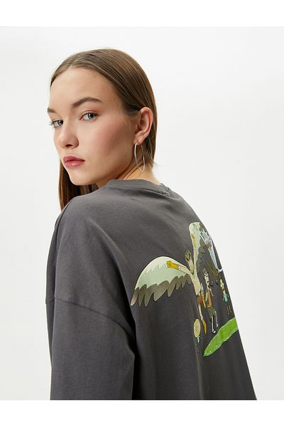 Koton Rick and Morty T-Shirt Back Printed Licensed Short Sleeve Crew Neck Cotton