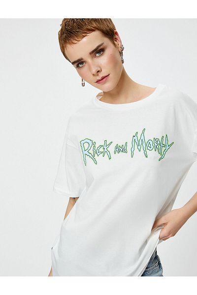 Koton Rick and Morty T-Shirt Print Back Short Sleeve Crew Neck Cotton Licensed