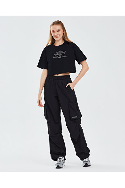 SKECHERS Graphic T-shirt W Short Sleeve Kadın Siyah Tshirt S241014-001