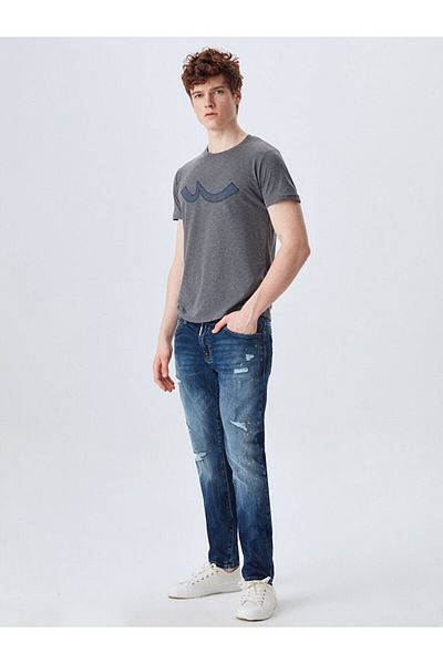 Ltb Anthracite T-shirt με λογότυπο Crew Neck