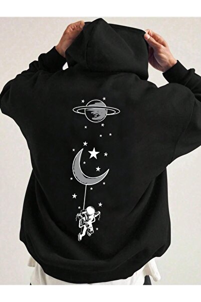 DİSCOST سترة للجنسين - مطبوعة رقميًا على الظهر برسومات رواد الفضاء، مقاس كبير...