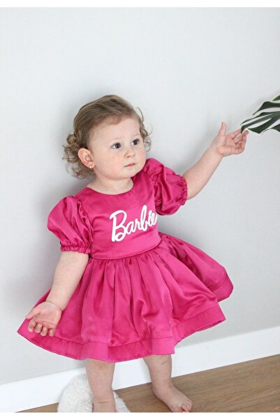 bright moon Kız Çocuk Doğum Günü Parti Elbisesi Saten