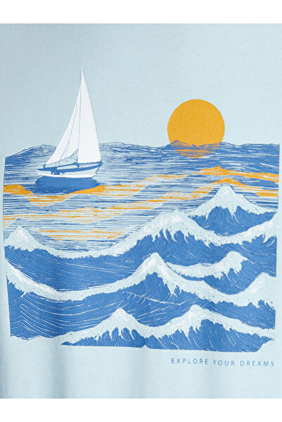 LC Waikiki Lw - Pánské tričko z česané bavlny s krátkým rukávem a krátkým rukávem s potiskem