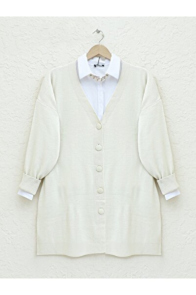 HİJABAYA Buttoned Winter Hijab Knitwear Cardigan