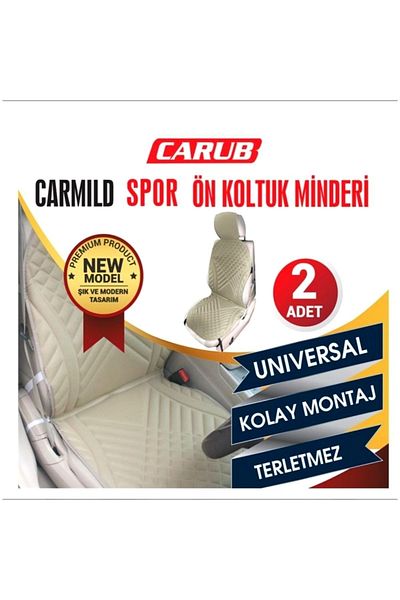 Carub Beige Colored Carmild 2-piece Sports Front Seat Cushion Set