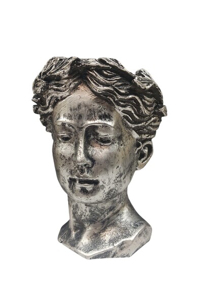 Peramari Βάζο Helen - Πολυεστέρας, Αντίκα Ασημί, Μονό Διακοσμητικό