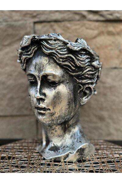 Peramari Βάζο Helen - Πολυεστέρας, Αντίκα Ασημί, Μονό Διακοσμητικό