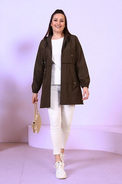 Ferace Γυναικεία Ρούχα Hijab Μεγάλο Μέγεθος Εποχιακά Αθλητικά Trenckot Χακί