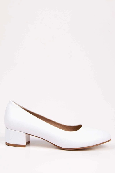 Mitto Kadın Beyaz Suni Deri Kısa Topuklu Stiletto