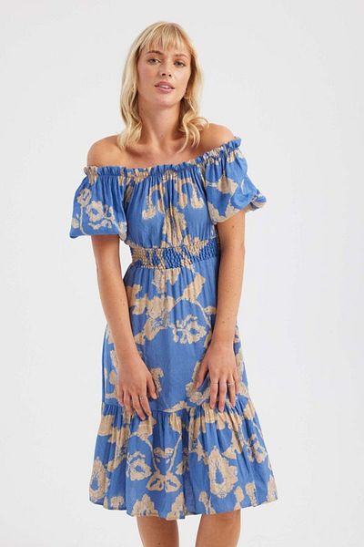 Hiccup Rochie midi cu bretele cu imprimeu abstract