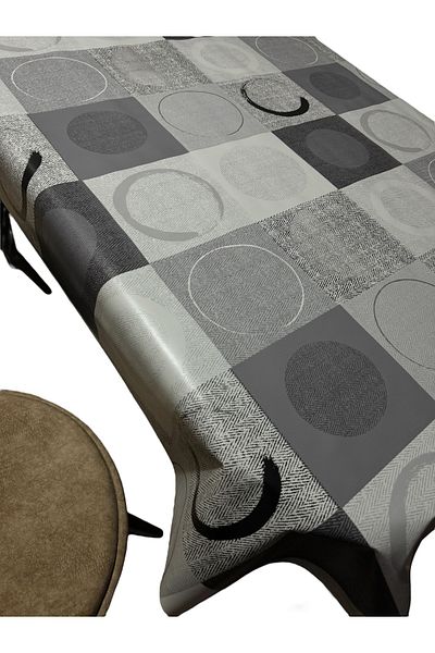 MIHAELA Multi Shape Grey-White-Black Table Cloth
