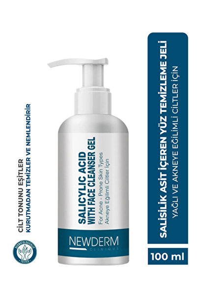 NEWDERM Salisilik Asit Sivilce Karşıtı Yüz Temizleme Jeli Yağlı Ve Akne Eğili...