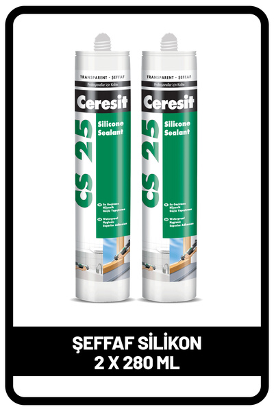 Henkel Ceresit CS 25 Şeffaf Silikon, 280ml x 2 adet