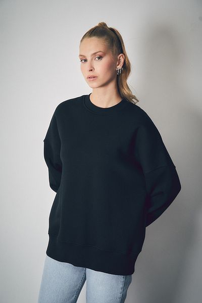 Fulla Moda Основен суичър с кръгло деколте
