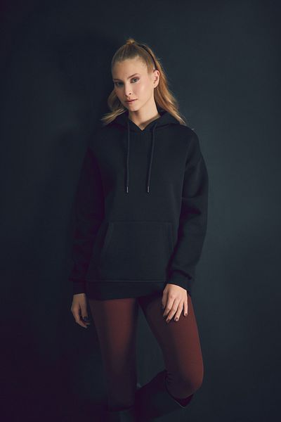 Fulla Moda Базов суичър с качулка с джоб и кенгуру