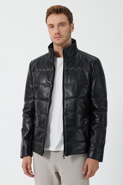 Deri Company Massimo Black Leather Coat