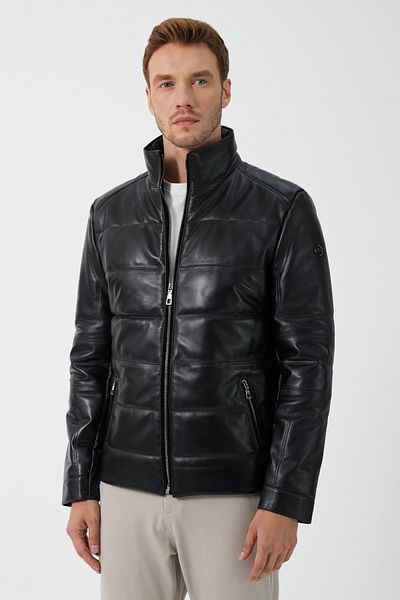 Deri Company Massimo Black Leather Coat