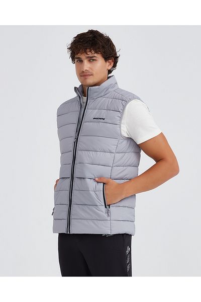SKECHERS M Outerwear Padded Vest Men's Gray Vest S231241-035