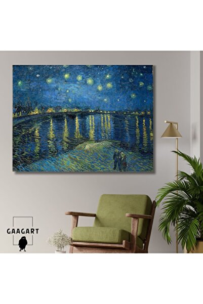 GAAGART Tekli Yatay Kanvas Duvar Tablosu Starry Night Over the Rhone