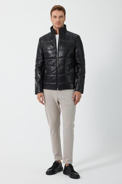 Deri Company Massimo Black Leather Coat