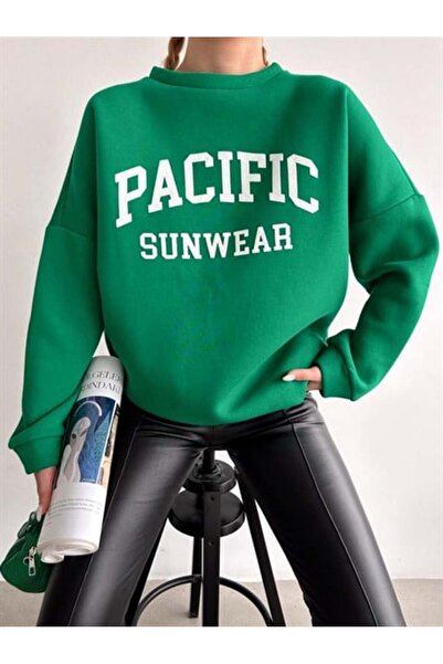 mydukkan.co Pacific Oversize 3 Iplik Sweatshirt Yeşil