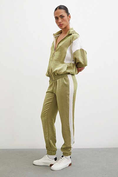 Never more Fermuarlı Garnili Sweatshirt Haki