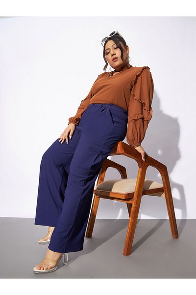 Sassafras By Styli Plus Cargo Pocket Detail Straight Pants