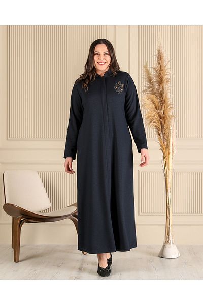 Ferace Women's Hijab Clothing Top Coat Full Length Zippered Large Size Top Coat