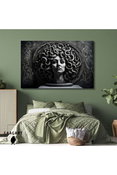 GAAGART Tekli Yatay Kanvas Tablo Medusa illüstrasyon Özel Tasarım