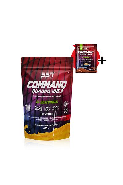 SSN Sports Style Nutrition Command Quadro Whey - 450 Gr Banana-Mango Protein Powder