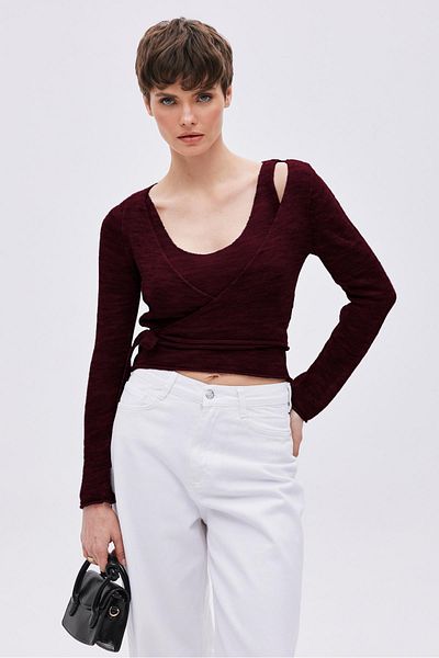 SHERIN Athlete Blouse and Claret Red Suit