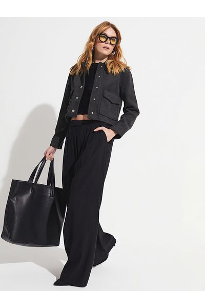 June By Styli Straight Cut Pleated Modal Woven Pants