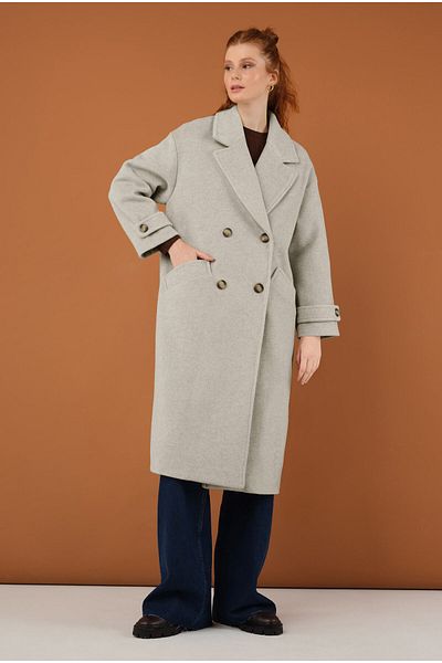 HEQA Epaulet Detailed Coat - Ivory