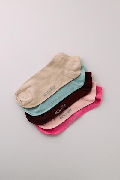 Katia&Bony Set de 5 șosete papuci colorați pentru femei