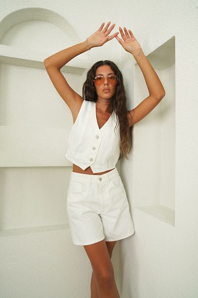 SeninOlsun Pantaloni scurți din denim alb model original