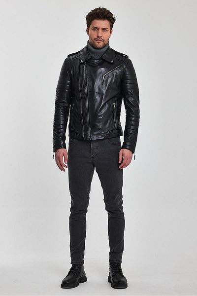 Deri Company Roberto Black Leather Coat