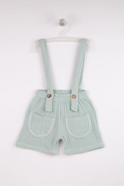 Bondilolly Baby Muslin Pocketed Strap Pants 100% Cotton